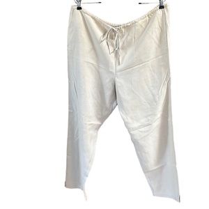 CHICO'S Linen/Silk Cropped/Capri Drawstring Pants Size 2